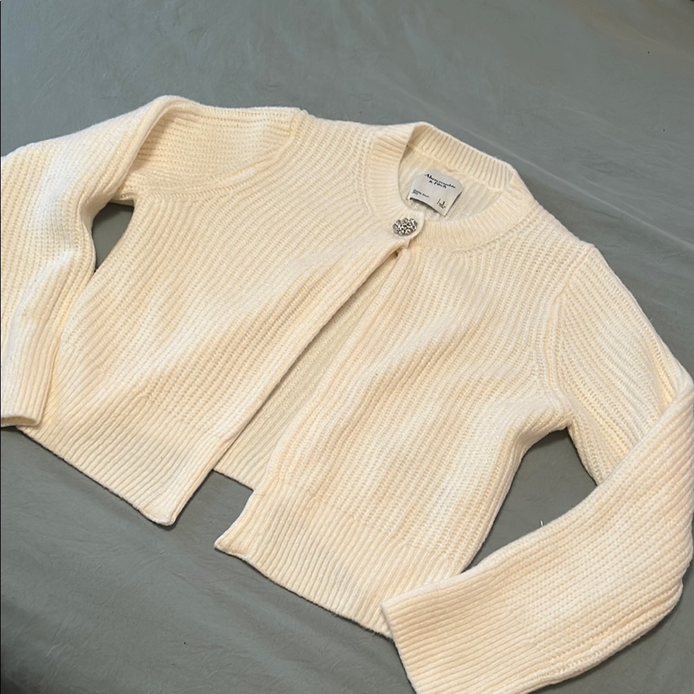 Abercrombie & Fitch Rhinestone Button Cardigan